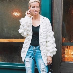 Chicwish chunky balloon sleeve cardigan sweater